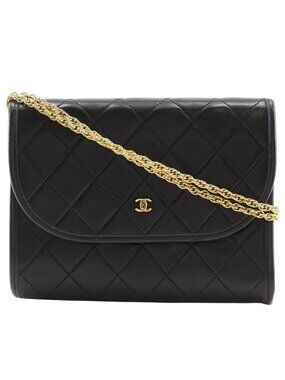 Chanel Quilted Mini Chain Shoulder Lambskin Black Bag